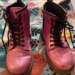 Pink Glitter Boots